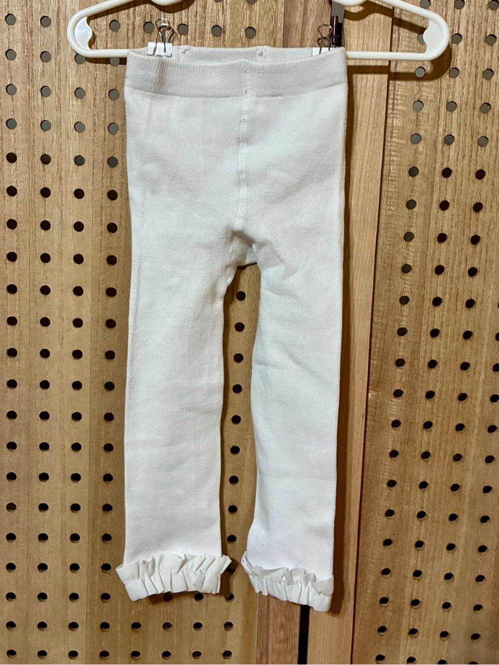 Ruffle Butts White Ruffle Hem Leggings 2T-4T